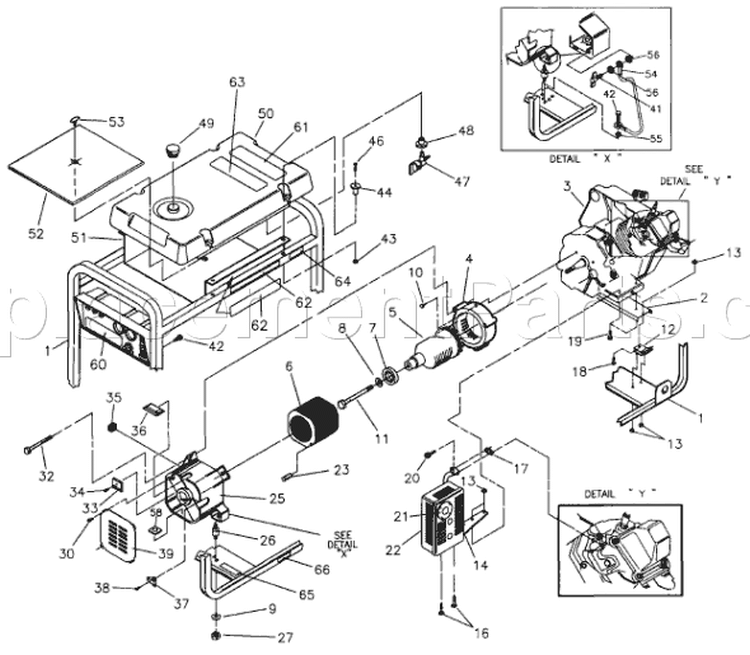 Page B Diagram and Parts List for 9777-1  Briggs and Stratton Generator